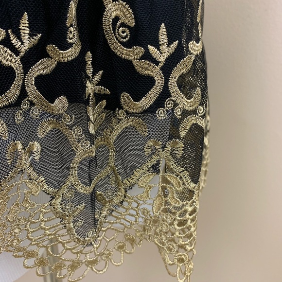 Altar’d State black & gold mesh tank top size S - Picture 6 of 7